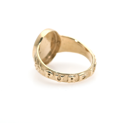 14K Gold Snake Signet Ring