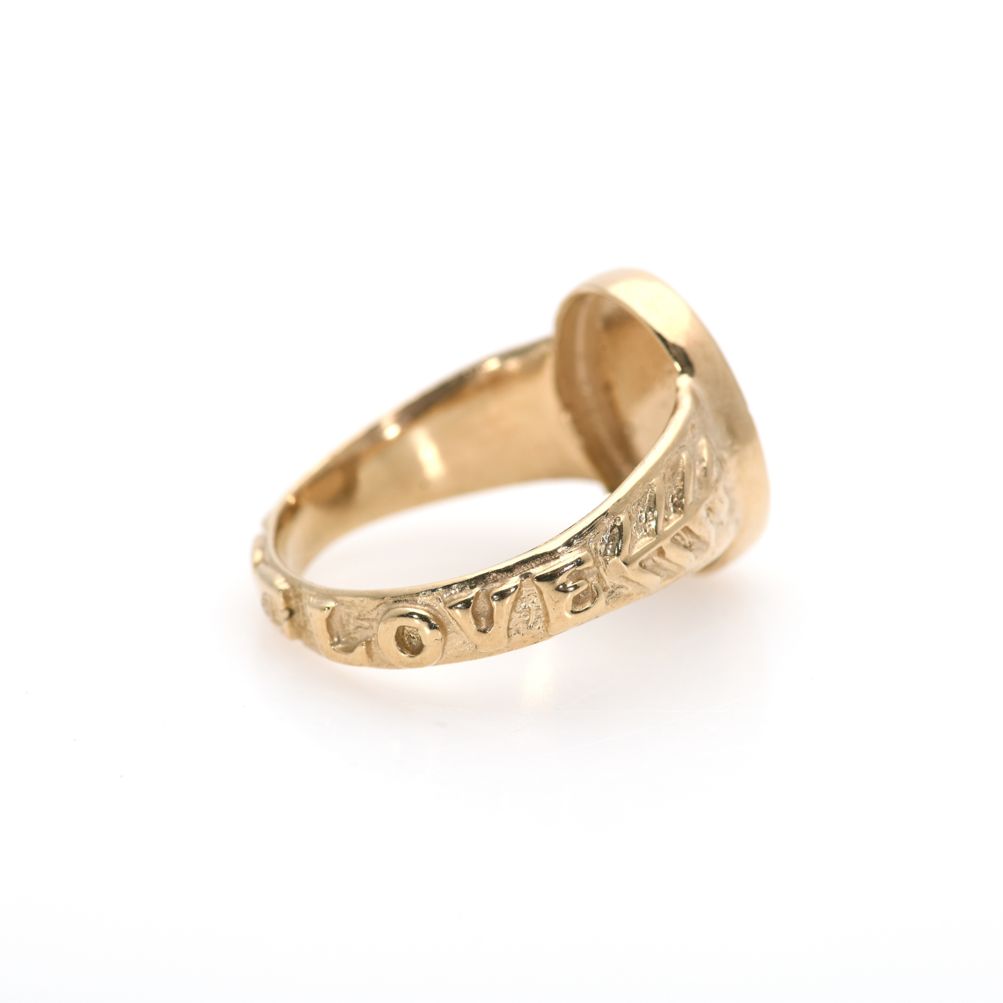 14K Gold Snake Signet Ring